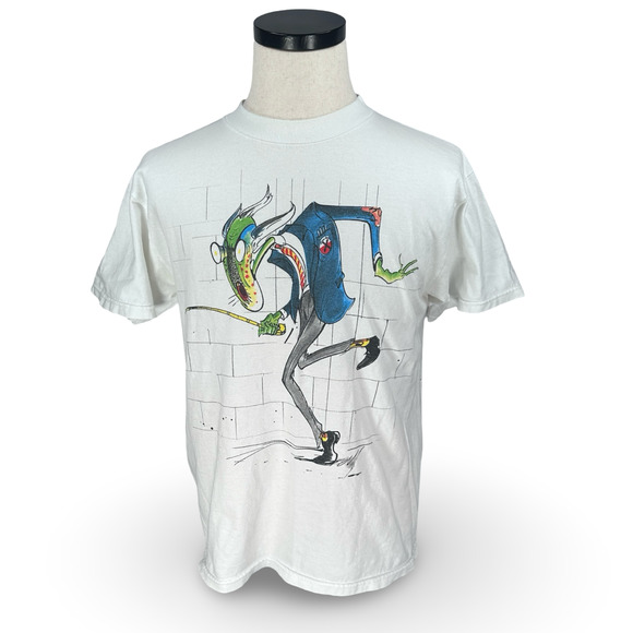 Pink Floyd The Wall T-Shirt Men’s Medium White Band Tee Rock Cotton 2010 Print - Picture 1 of 11